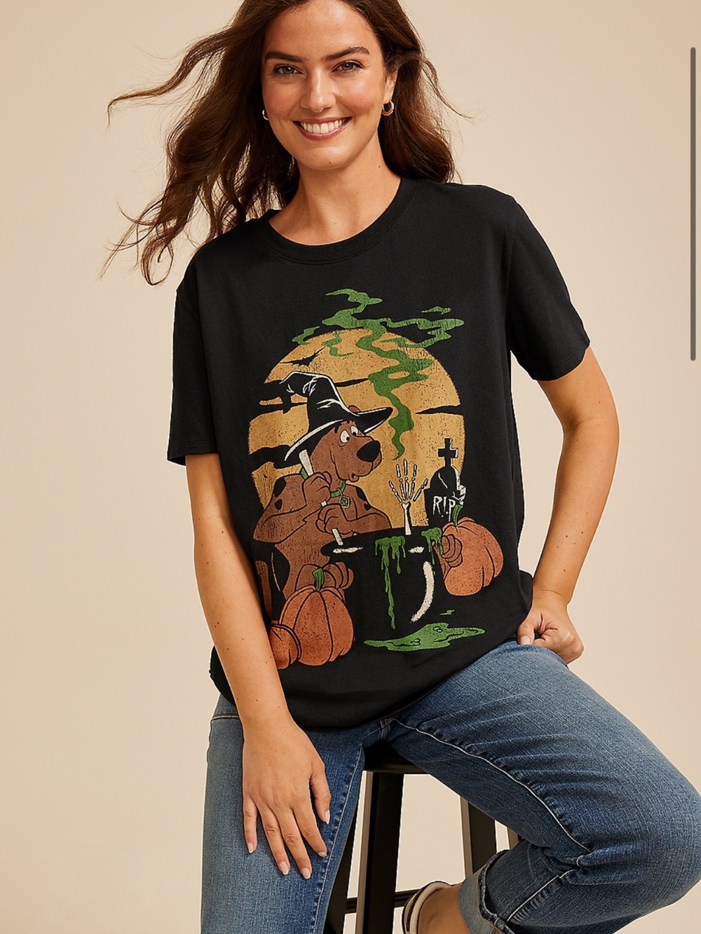 Halloween Scooby-Doo Graphic Dog Tee - Black